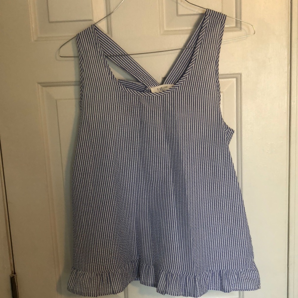 BRAND NEW seersucker bow-back tank top